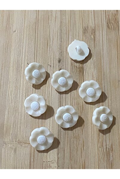 Lorin hobi Bottom-Mounted Flower Baby Button 14 mm 10 Pieces Cream