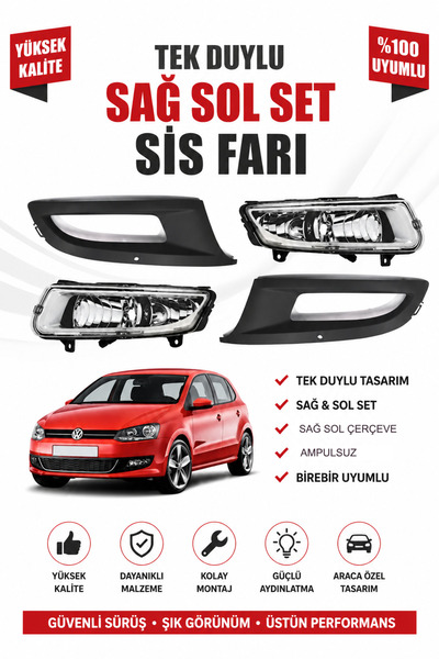 XMOD Polo 6r Sis Farı Set Tek Duylu Sis Farı Ampulsuz 2009 2014