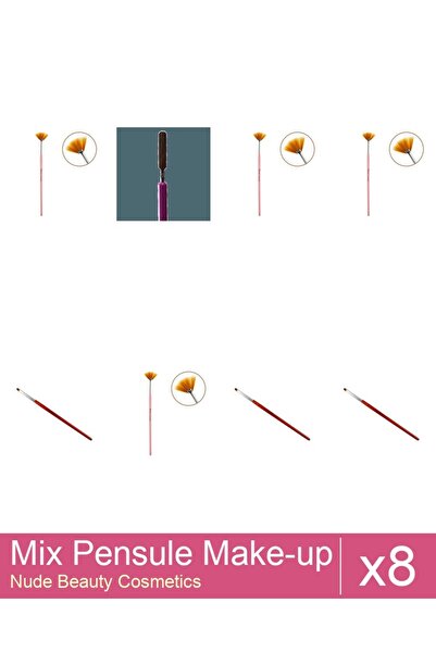 Makeup Mix Set 8 products Makeup Brushes: Cat's Tongue Gel Brush - no.4, Fan ...