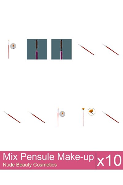 Makeup Mix Set 10 products Makeup Brushes: Cat's Tongue Gel Brush - No.2, Cat...