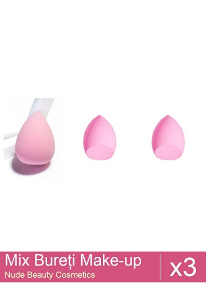 Makeup Set Mix 3 products Sponges: Extra-soft sponge for make-up, pink - beve...