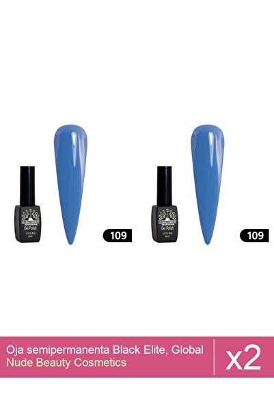 Makeup Set 2x Oja semipermanenta Black Elite, Global Fashion 8 ml,109