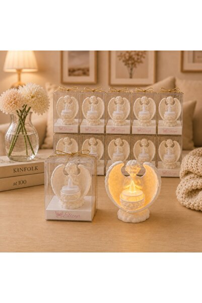 MADREPERLA DESİGN Melek LED mum Işıklı Dekoratif Gece Lambası 10’lu Set – Hed...