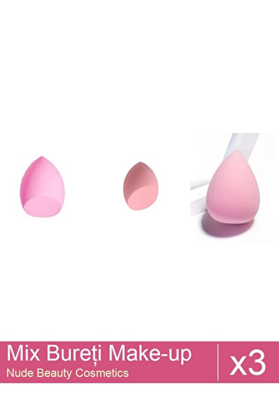 Makeup Set Mix 3 products Sponges: Extra-soft sponge for make-up, pink - beve...
