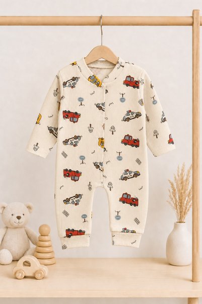 METEOR BABY Baby Boy Car Printed Jumpsuit Seasonal Baby Jumpsuit
