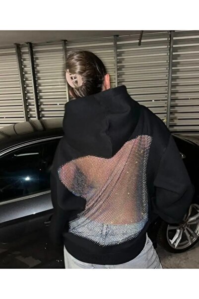 ciel moda Viral Stone-Backed Oversized Sweatshirt