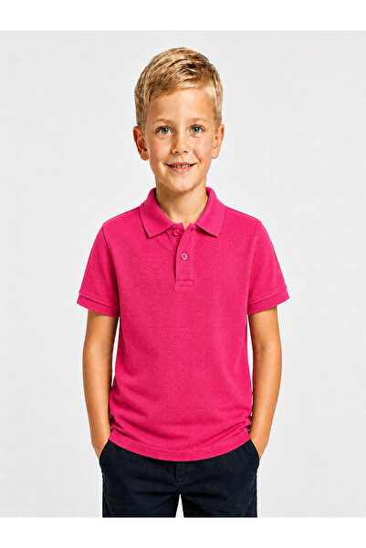 LC Waikiki Nevavm Farkıyla Kids Polo Collar Basic Short Sleeve Unisex Childre...