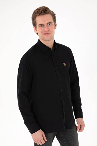 U.S. Polo Assn. Enzogl026Y Μαύρο Ανδρικό Πουκάμισο PU-8956