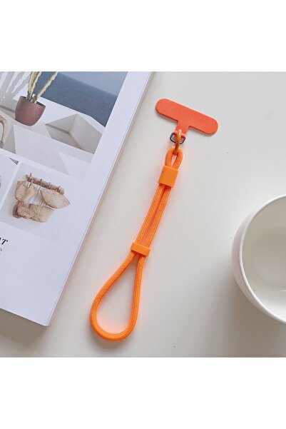 Choice3 1 pcs orange Adjustable Mobile Phone Short Lanyard Rope Cord Nylon An...