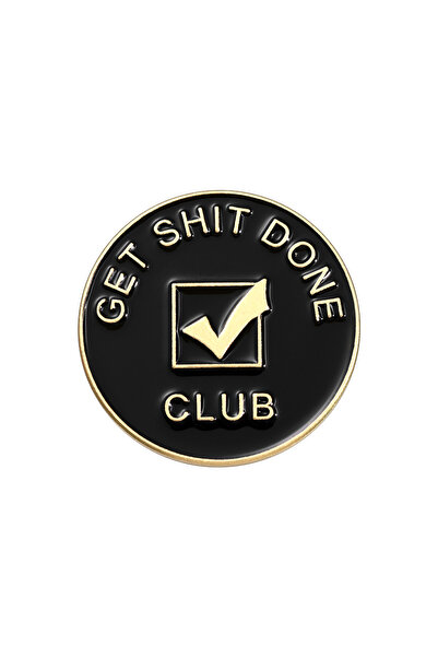 Choice QHXZ2275 دبابيس مينا معدنية مخصصة بعبارات تحفيزية، بتصميم نادي 'Get Sh...