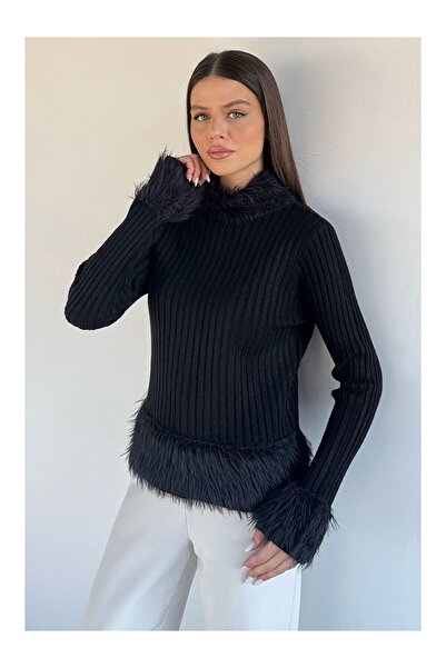 LC Waikiki Nevavm Women's Bearded Knitwear Sweater with a Difference