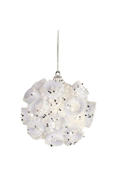 Goliat Christmas Globe Goliat, white with silver glitter, 8 cm