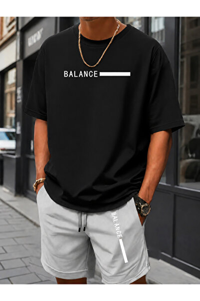 ship master Ανδρικό Σετ Σορτς με Μπλουζάκι Balance Printed Oversize από 100% ...