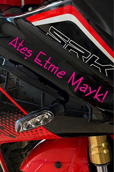 Banxtre Motor-Araba-Kask için Pembe Renk' Ateş Etme Mayk' Sticker Etiket (20CM)
