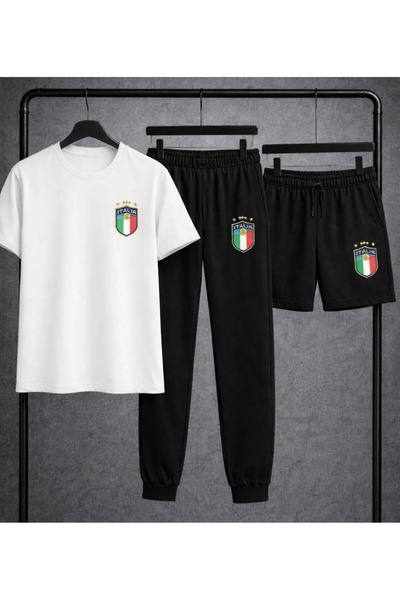 YK WEAR 3-Piece T-Shirt Shorts Tracksuit Unisex Set