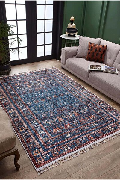 halinet Halı.Net Anthracite Vintage Antique Washable Non-Slip Living Room Car...