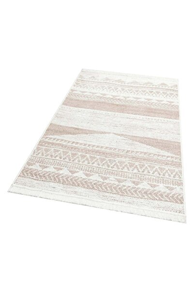 halinet Halı.Net Cream Ethnic Bohemian Washable Non-Slip Living Room Carpet E...