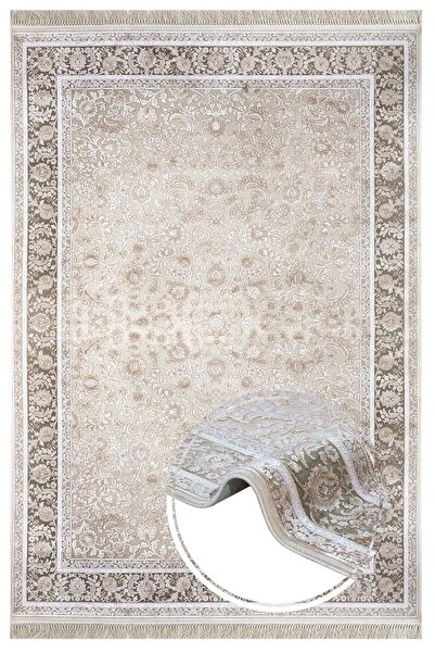 halinet Halı.Net Cream Modern Washable Non-Slip Living Room Carpet Artemis-Pa...