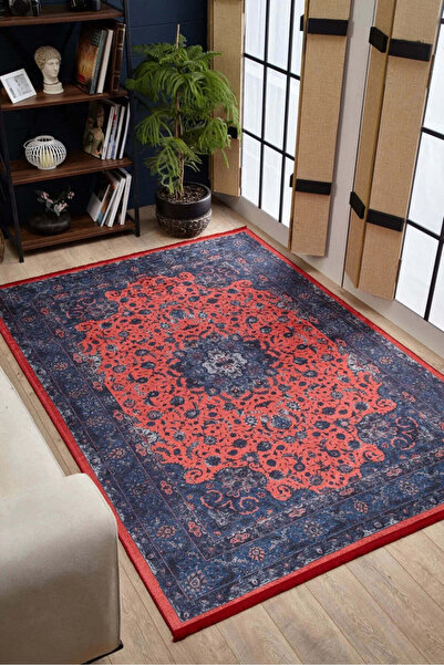 halinet Halı.Net Red Classic Washable Non-Slip Living Room Carpet Haln-Hln1929