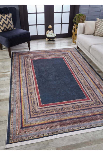 halinet Halı.Net Anthracite Modern Washable Non-Slip Living Room Carpet Haln-...
