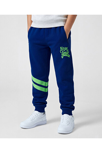Pine kids Knit Full Length Lounge Pant with Text Print - Navy Blue