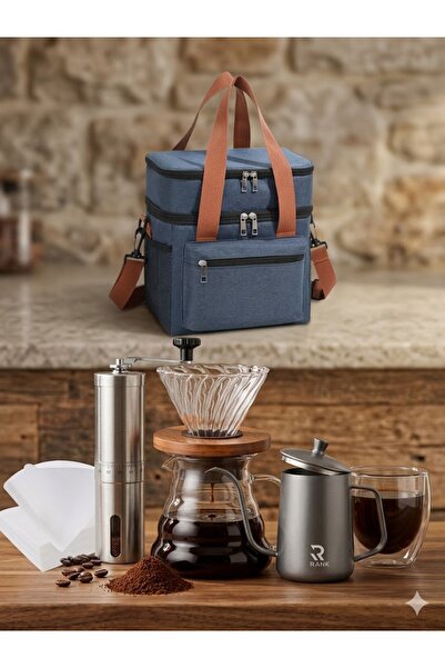 rank Jr'Dc Coffee V60 Set: Glass Dripper and Glass Server with Bag
