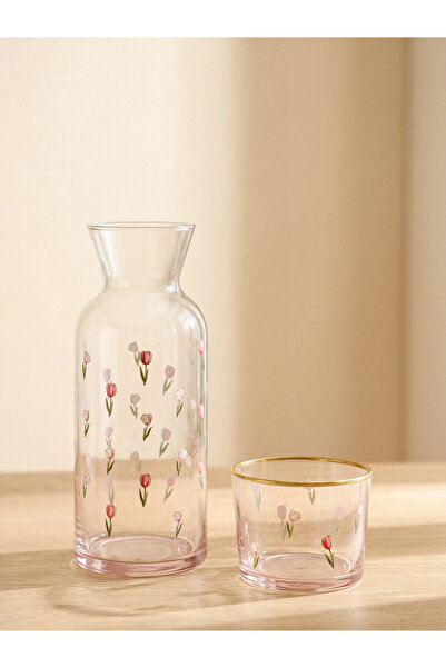 LC Waikiki Carafă de sticlă cu imprimeu floral 700 ml