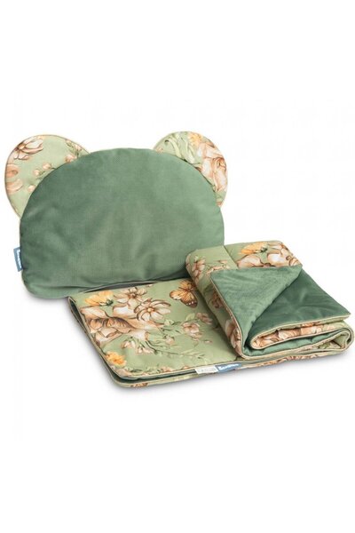 Sensillo Set pernuta si pilota pentru carucior/landou/patut copii Velvet Gree...