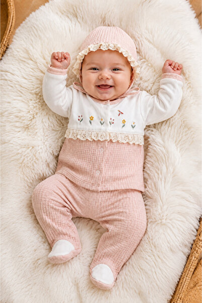 BYS BABY FASHION 5 Lİ YENİDOĞAN KIZ BEBEK HASTANE ÇIKIŞ SETİ ZIBIN SETİ BEBEK...