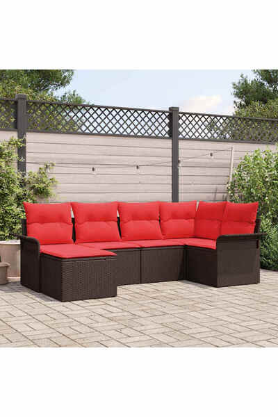 vidaxl Set de canapele pentru gradina 6 pcs Maro poliratan