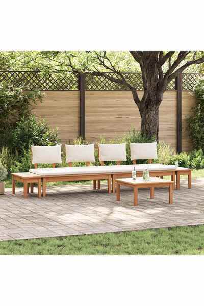 vidaxl Set de canapele pentru gradina 5 pcs Maro È™i Crem