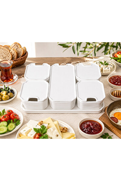 Hazal Porcelain Breakfast Set 5-Piece Arow Pure