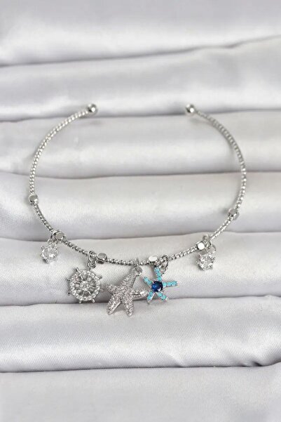 Generic Brand Silver Color Brass Sea Theme Charm Women's Bracelet Tj-Bb8487