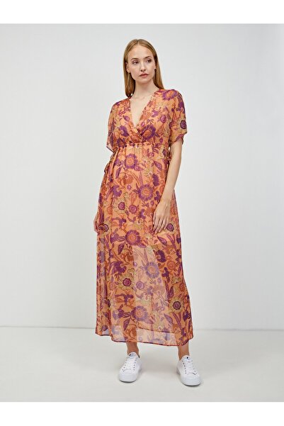 ORSAY Rochie maxi florală portocalie