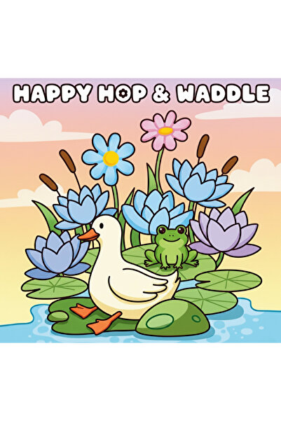 FARCY Happy Hop & Waddle 40 Sayfalık Boyama Kitabı ( 21 x 21 cm ) Çocuklar ve...