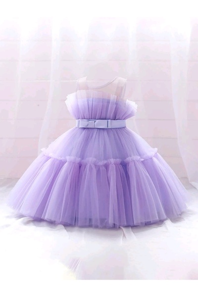 OEM Rochie eleganta fete din tul / dantela, mov, 6 ani, 116 cm