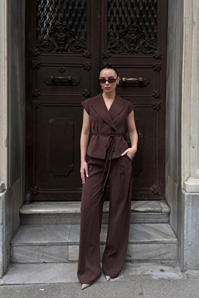 thelowely SET PANTALONI Y vestă CU CORDOANĂ ÎN TALIE