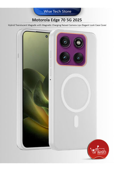 Wtech غطاء حماية أنيق لهاتف موتورولا إيدج 70 5G 2025، شفاف هجين مع شحن مغناطي...