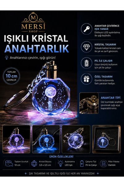 Mersi SHOP Astronaut Design Luminous Crystal Keychain Color Changing Led Keyc...