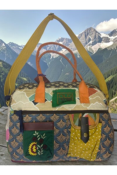 Old Cotton Vintage Casual Design Multi-Colored Travel Travel Shoulder Handbag...