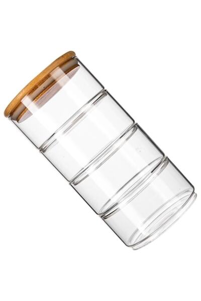 OEM Set of 4 Glass Containers, Sufertas, Stackable, Airtight, Bamboo Lid, 22 ...