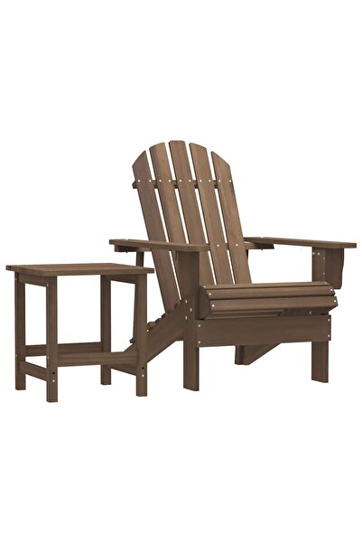 vidaxl Scaun de gradina Adirondack cu masa, maro, lemn masiv de brad