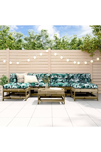vidaxl Garden furniture set, 7 pieces, treated pine wood