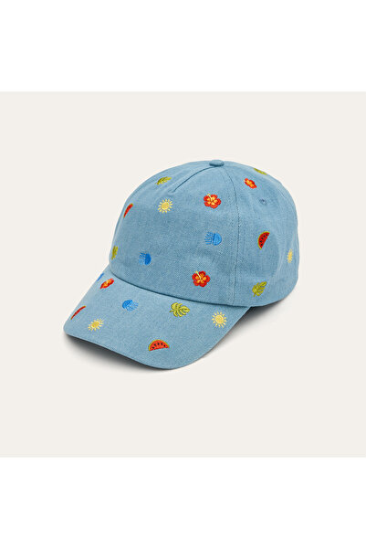 Mudo Women's Indigo Embroidered Cap Hat