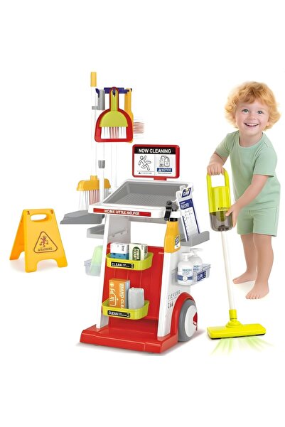 KidProtect Set Joaca Curatenie Shine Star, Aspirator Electric, Carucior, 22 A...