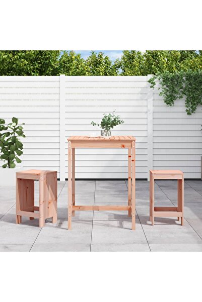 vidaxl Set bar de gradina, 3 piese, lemn masiv douglas