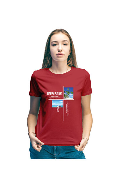 not Unisex Printed Design T-Shirt (Happy Planet)| For Couple | Round Neck Regular Fit T-shirt