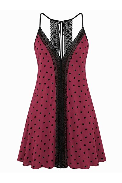 GOB Büyük Beden Gob Signature Heart of the Night Women's Plus Size Crepe Nigh...