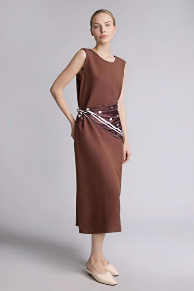 DeFacto A-Line Round Neck Linen Blend Sleeveless Dress H3361Ax26Sm