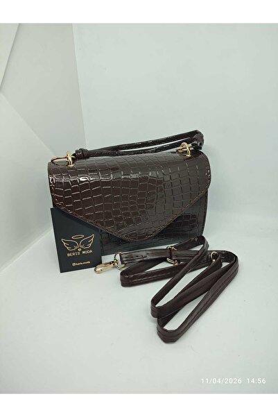 berismoda Geantă de damă din piele de crocodil cu model lucios 13x20 cm